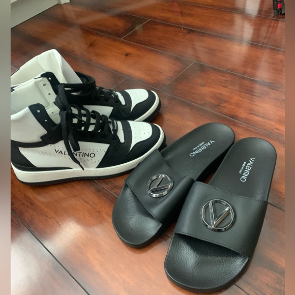 Sold - Authentic Valentino Sneakers and Slides Bundle,mens, size 12 - Picture 1 of 6